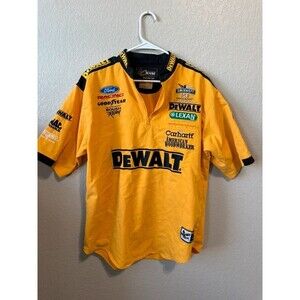Chase Authentics DeWalt NASCAR Racing Shirt Mens Large Yellow Ford Roush Racing